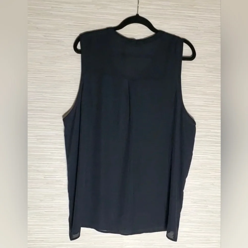 JustFab Black Lace-Up Safari Tank Sheer Sleeveless Top Size 3X NWT - Picture 7 of 10